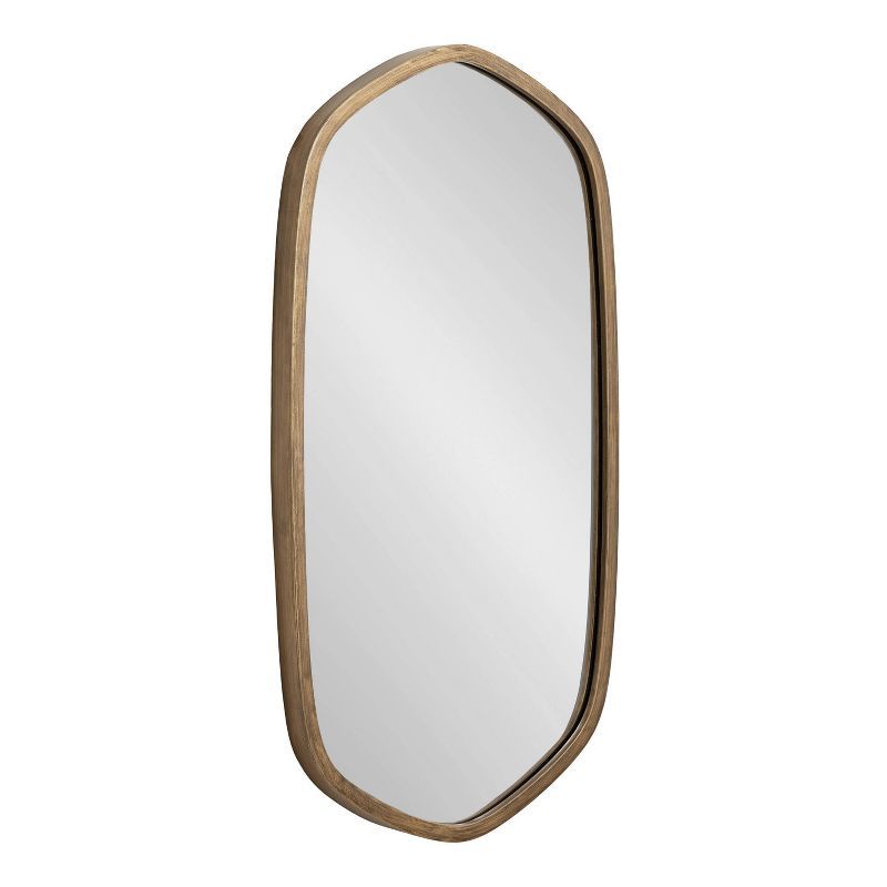 Gold Oblong Hexagon Metal Framed Wall Mirror, 20 x 36