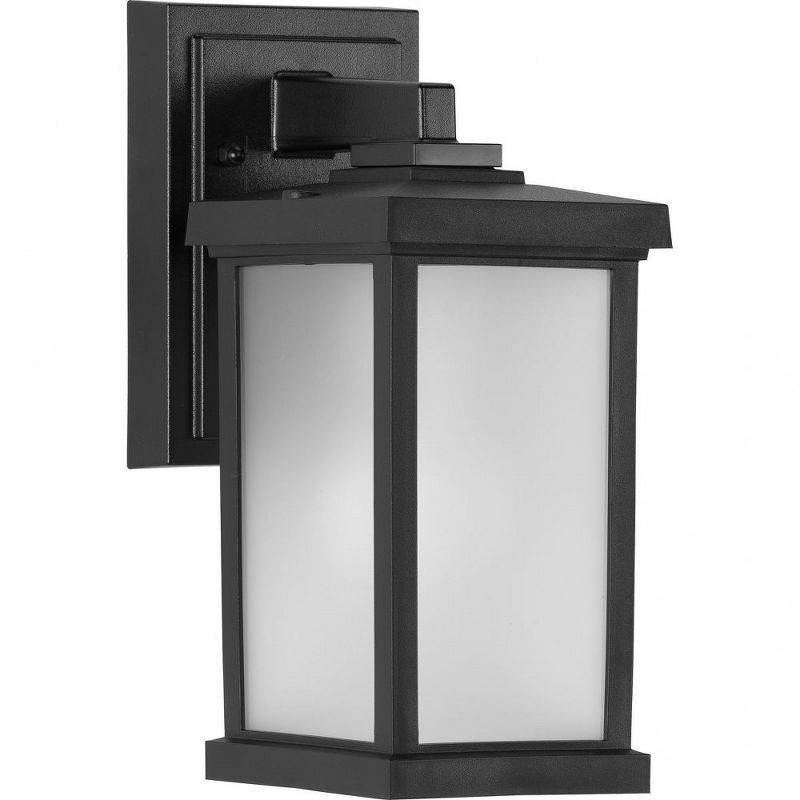 Trafford Black Dimmable Outdoor Wall Lantern with Frosted Shade