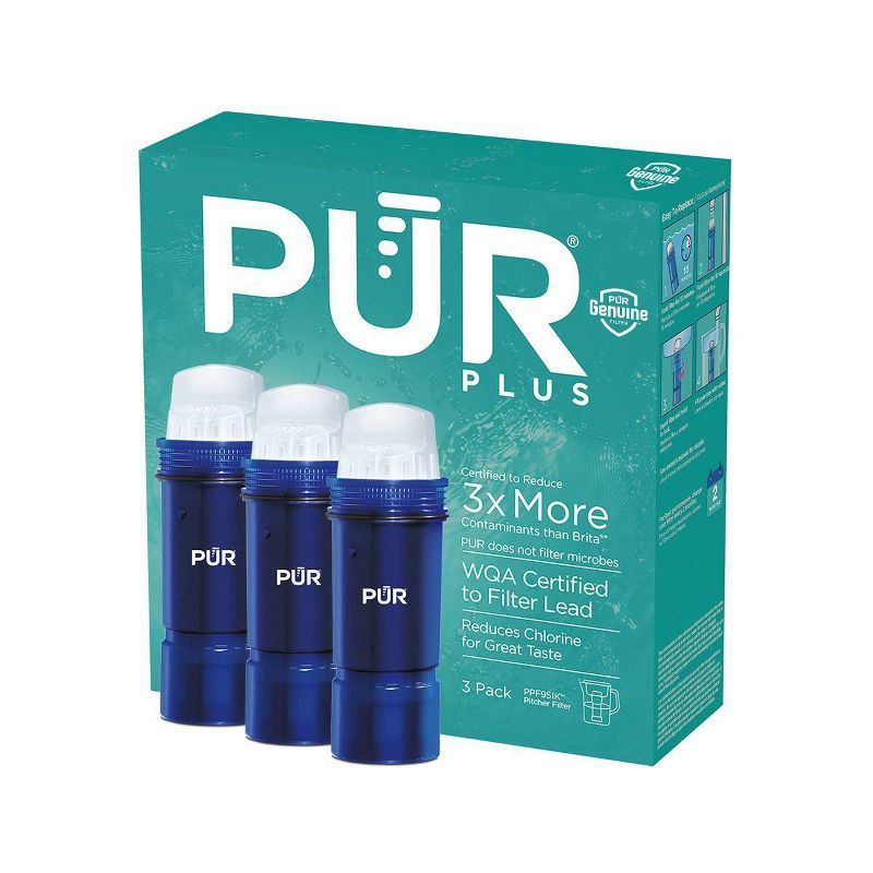 PUR PLUS 3-Pack Blue Water Pitcher Replacement Filters