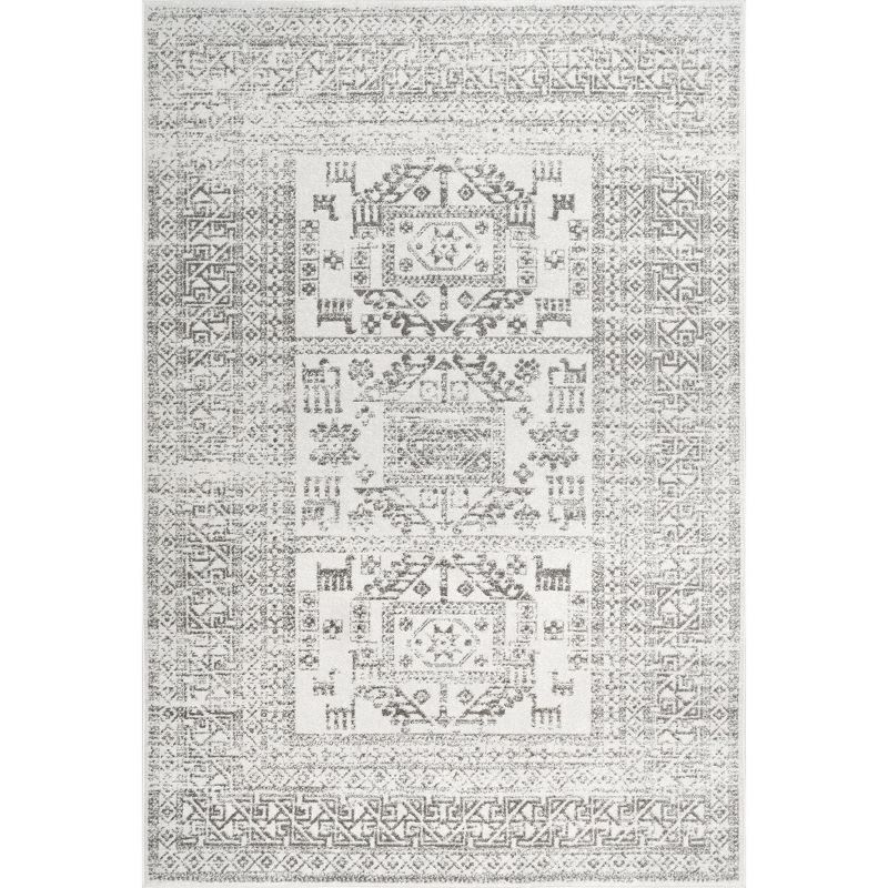 Gray 5' x 7' Reversible Synthetic Area Rug