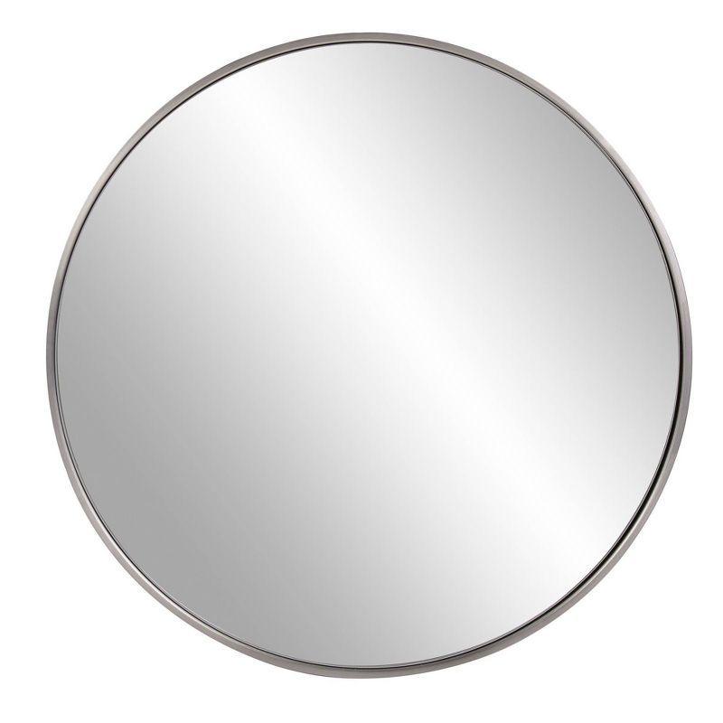 Elegant European Round Brushed Silver Vanity Wall Mirror 30"