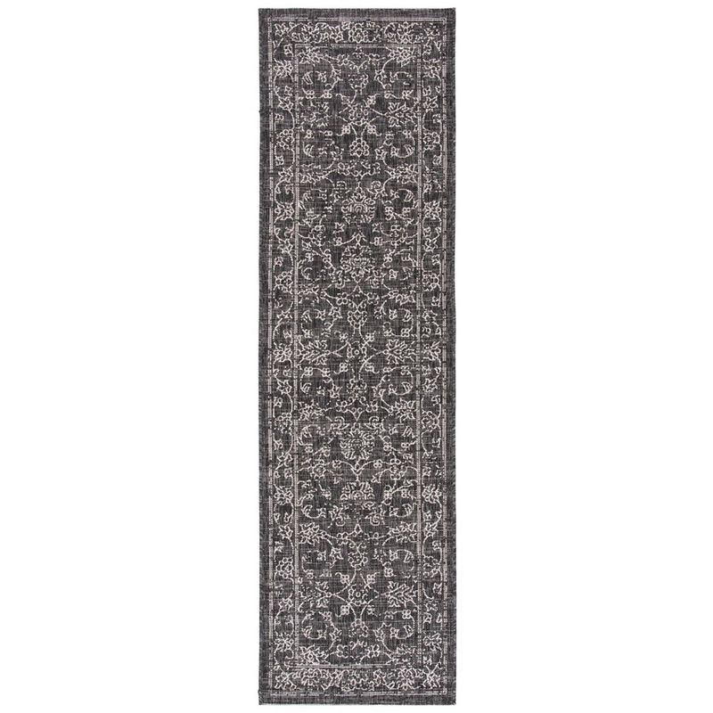 Chic Black/Ivory Synthetic 2'3" X 6'7" Flat Woven Runner Rug