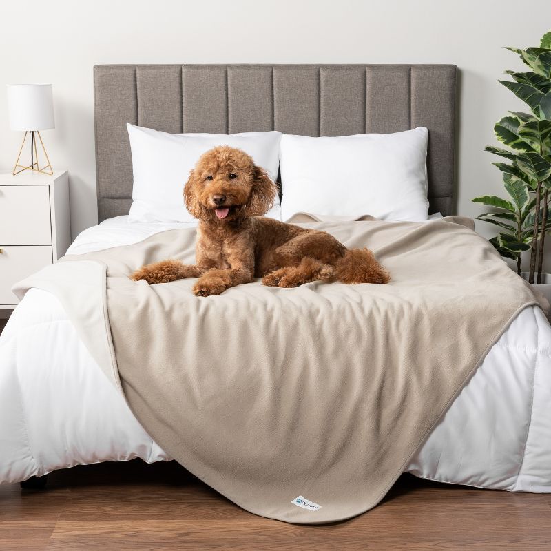 X-Large Taupe Waterproof Fleece Pet Blanket