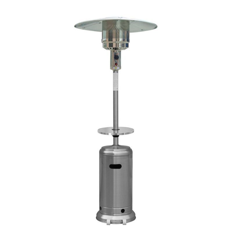 Tall Stainless Steel Propane Patio Heater with Table