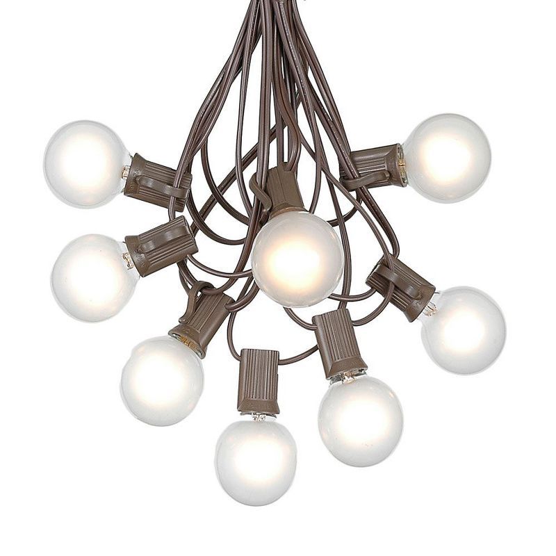 Frosted White G40 Globe Outdoor Patio String Lights, 100 Feet