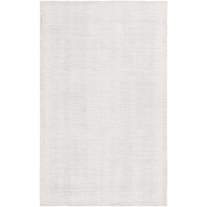 Ivory Hand-Knotted Wool and Viscose 6' x 9' Area Rug