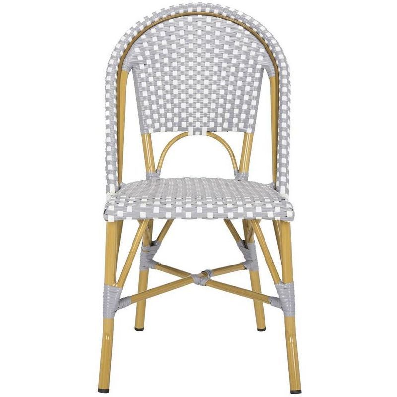 Salcha Gray and White Wicker Bistro Side Chair Set