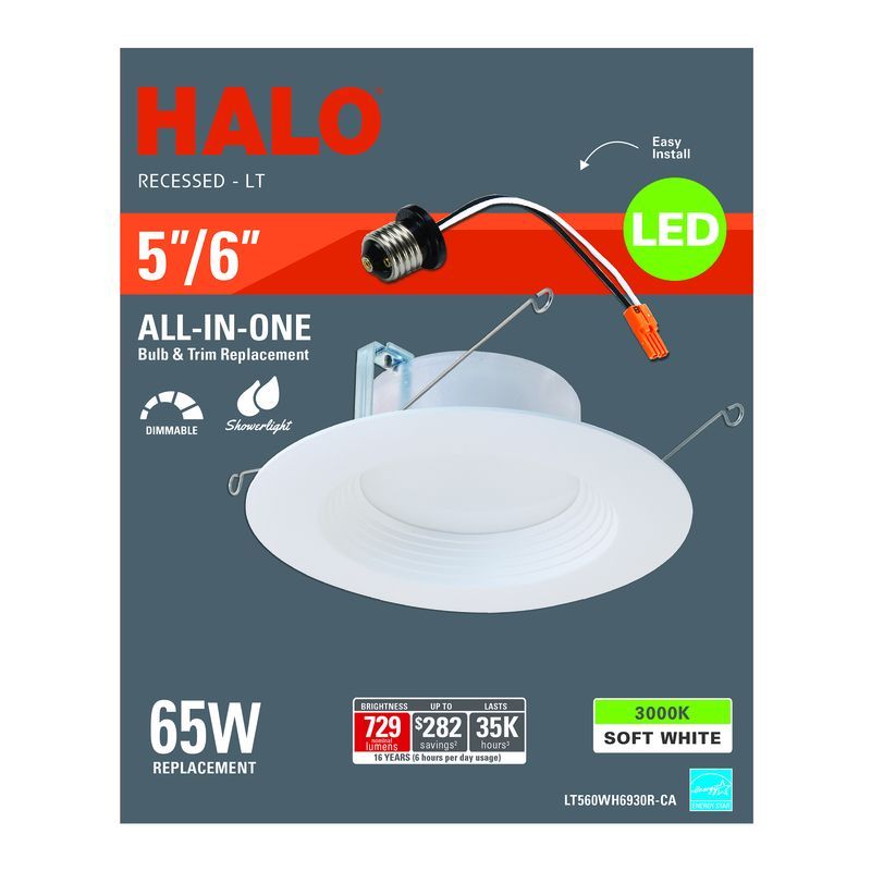 Halo Matte White 5-6 Inch LED Retrofit Recessed Lighting