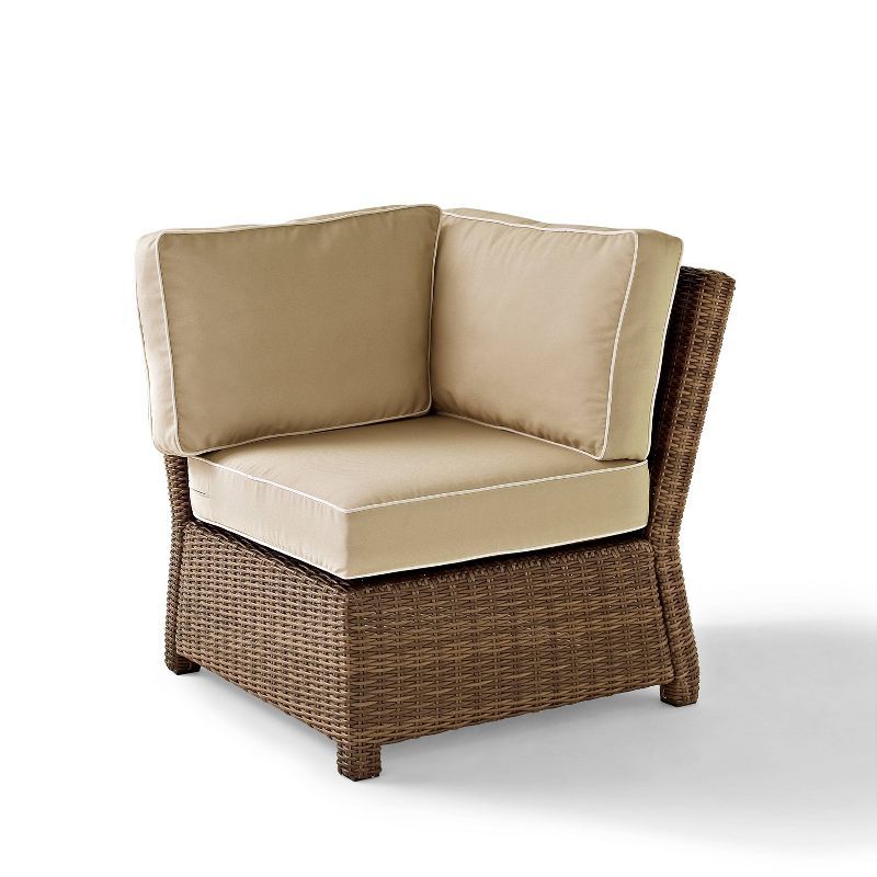 Bradenton Sand Beige Wicker Modular Corner Sofa with Steel Frame