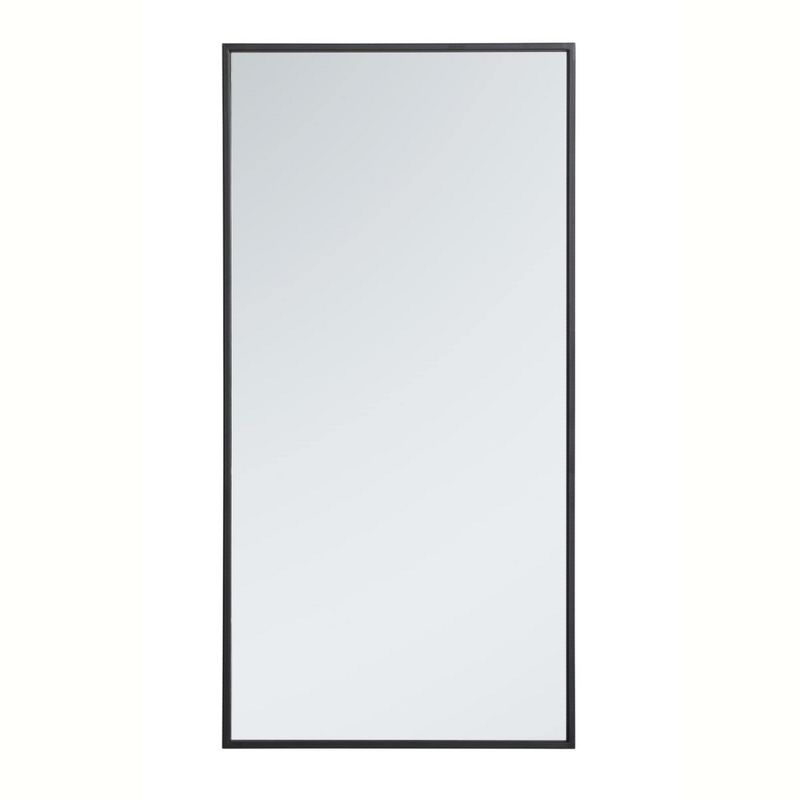 Elegant Black Metal Frame Rectangular Vanity Mirror
