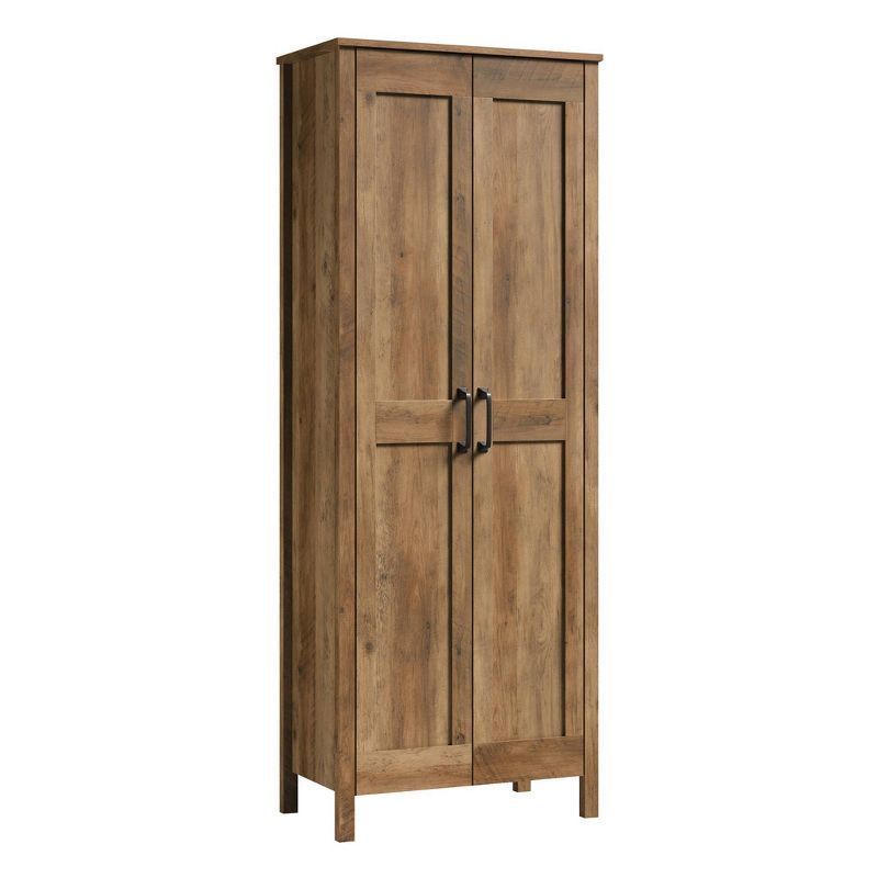 Tall Rustic Pine 2-Door Storage Cabinet with Adjustable Shelves