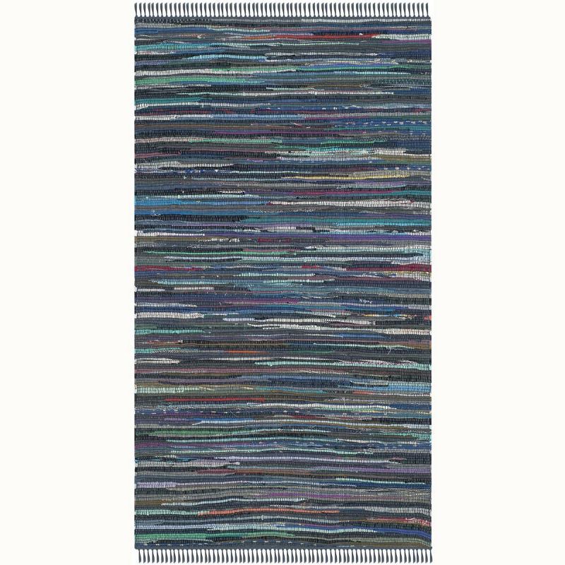 Boho Ink and Multi 3' x 5' Handwoven Cotton Rag Rug