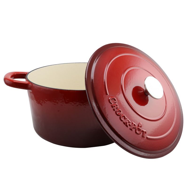 Scarlet Red 7-Quart Enameled Cast Iron Dutch Oven with Lid