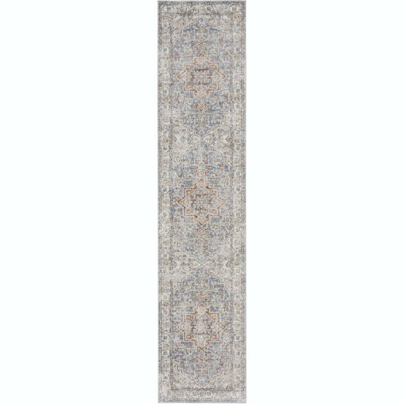 Denim Multi Medallion Handmade Wool & Synthetic 26" Area Rug