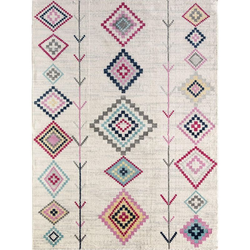 Native Ivory Tribal Moroccan-Inspired 8'x10' Synthetic Area Rug