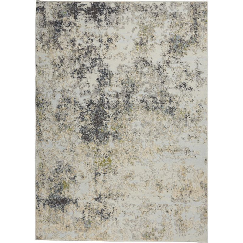 Abstract Dappled Gray 6' x 9' Synthetic Easy-Care Rug