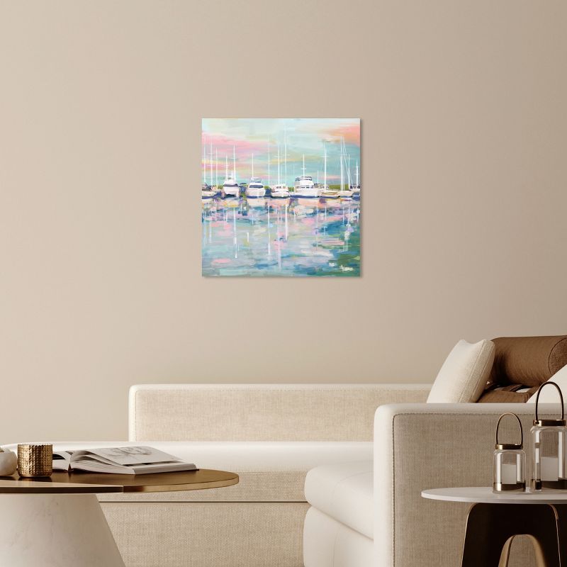 Coastal Dock Sailing Gallery Wrapped Canvas Wall Art, 30" x 30"