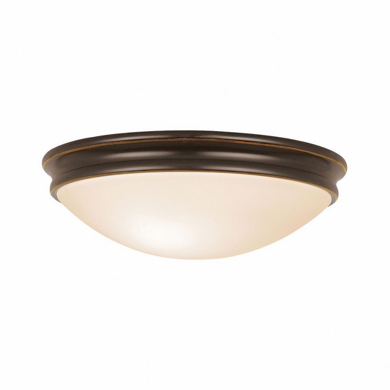 Oil Rubbed Bronze Glass Flush Mount Ceiling Light