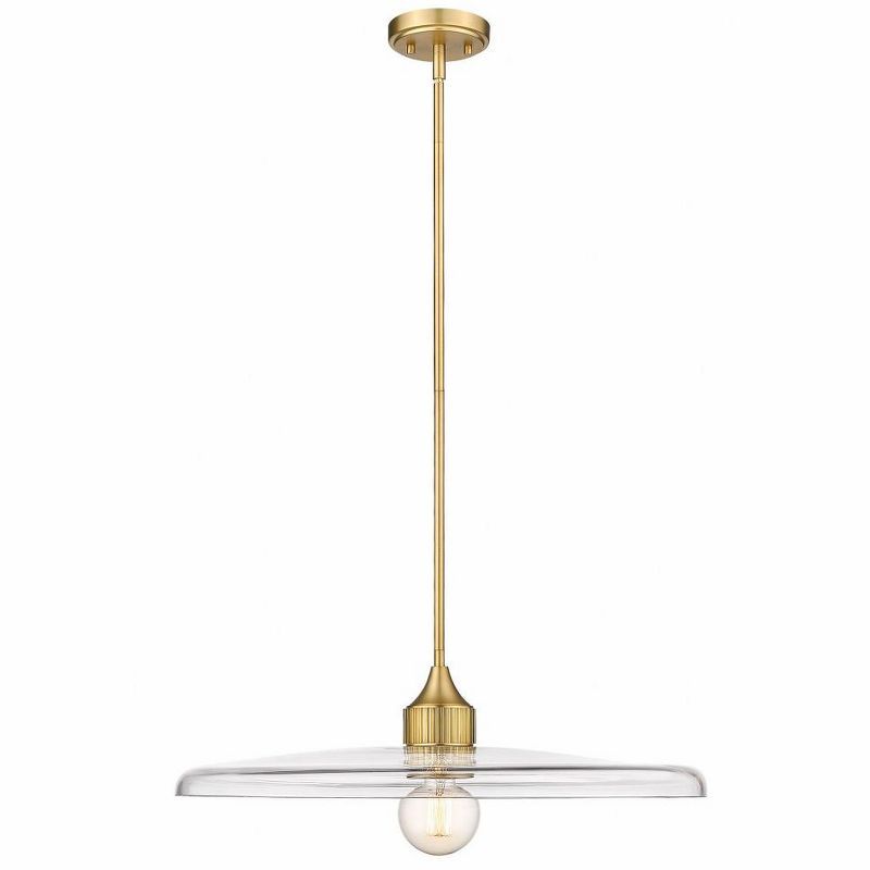 Olde Brass and Clear Glass 24" Pendant Light