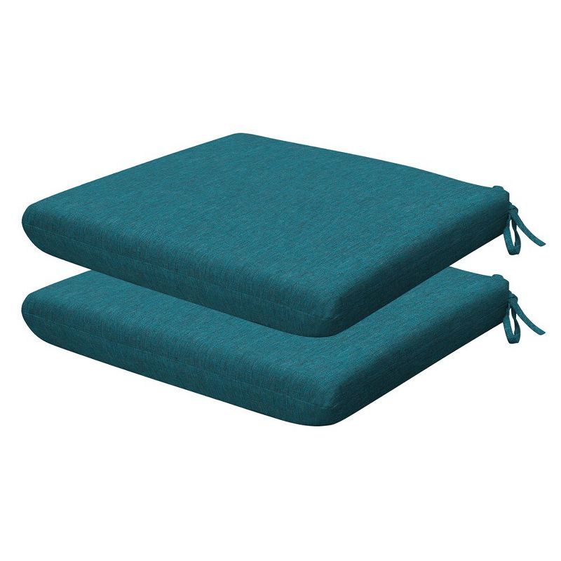 Teal Polyester Outdoor Dining Seat Cushions (Set of 2)