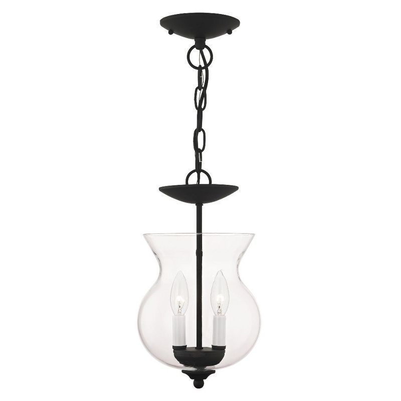 Heritage Black Mini Pendant with Clear Glass Shade