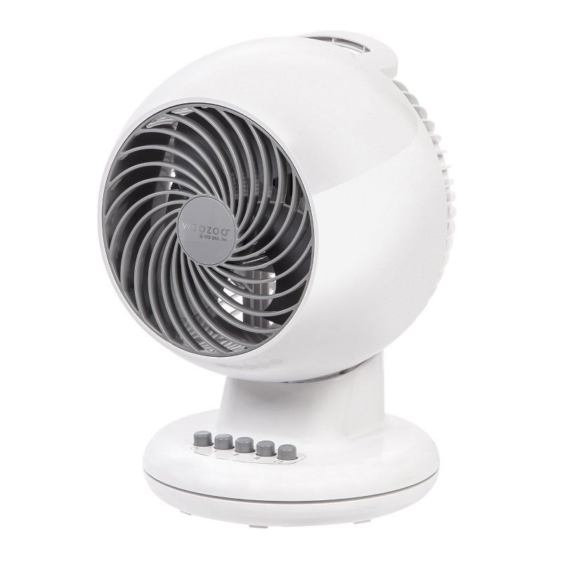 Compact White ABS Oscillating Pedestal Fan with Three Speeds