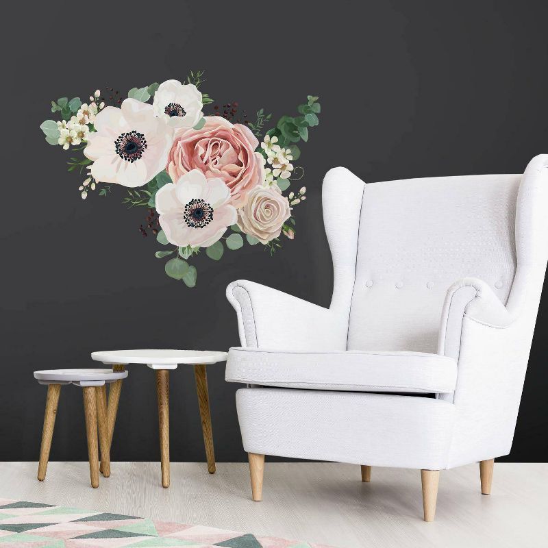 Fresh Floral Vinyl Peel and Stick Wall Decal Set - 7 Pieces