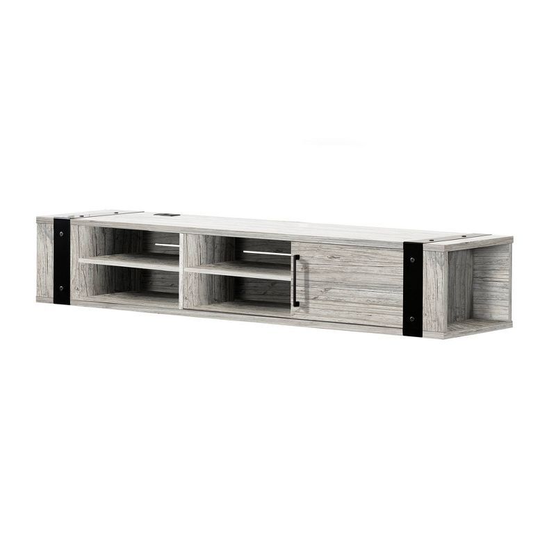 Seaside Pine Wall Mounted Media Console with Sliding Door