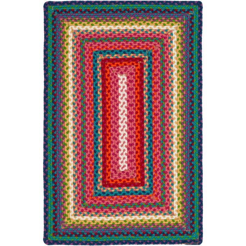 Multi-Color Braided Handmade Reversible Synthetic Area Rug 2' x 3'