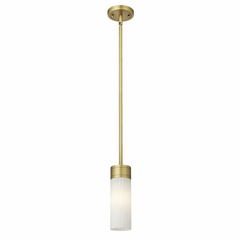 Empire Brushed Brass Pendant with Matte White Glass Shade
