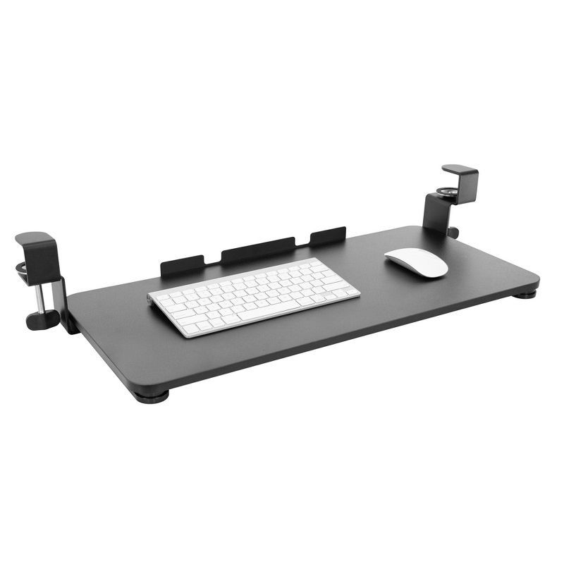 Adjustable Black Clamp-On Under Desk Keyboard Tray