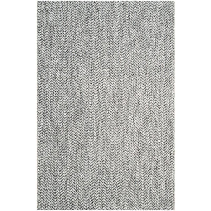 Gray Rectangular Stain-Resistant Synthetic Area Rug