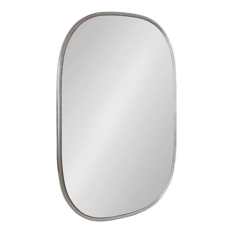 Silver Capsule Framed Wall Mirror with Rounded Edges