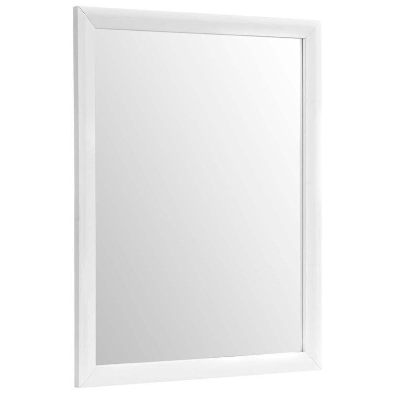 Tracy Mid-Century Modern White and Toffee Brown Dresser Mirror