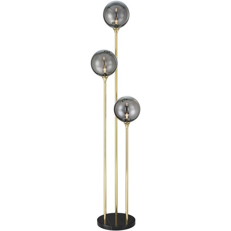 Edison Black and Gold Glass Globe Floor Lamp