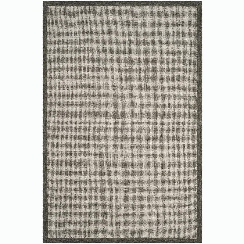 Sage and Ivory Handmade Wool Abstract 6' x 9' Area Rug