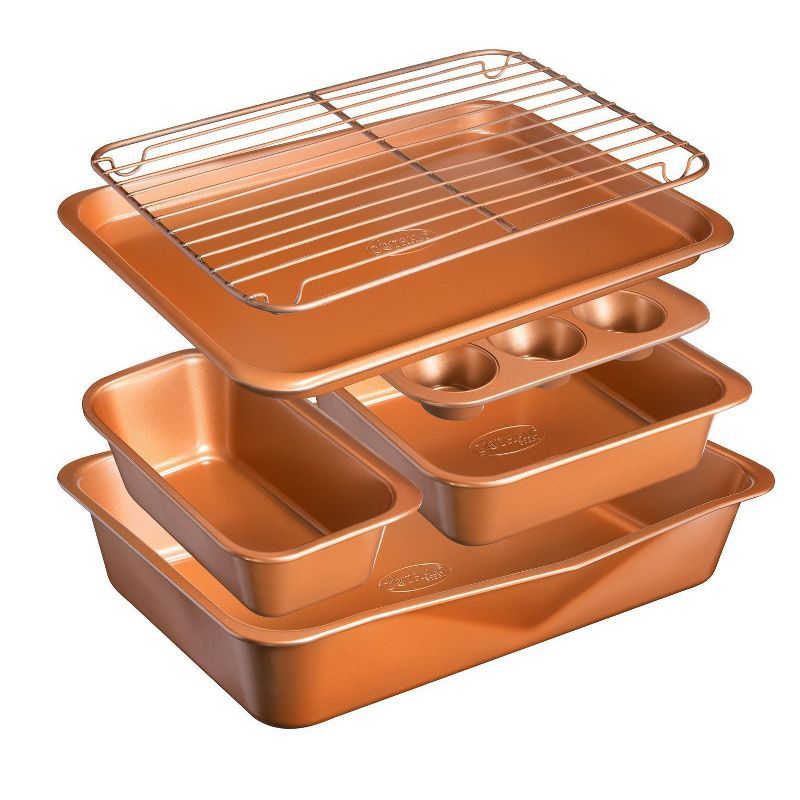 Copper Nonstick 6-Piece Stackable Bakeware Set