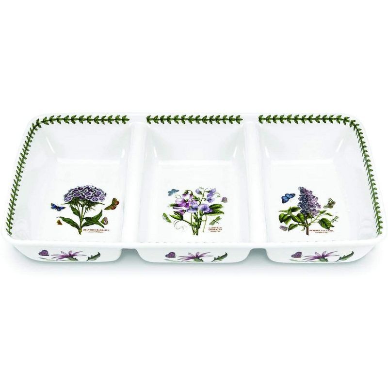 Botanic Garden Floral Ceramic 3-Section Serving Platter