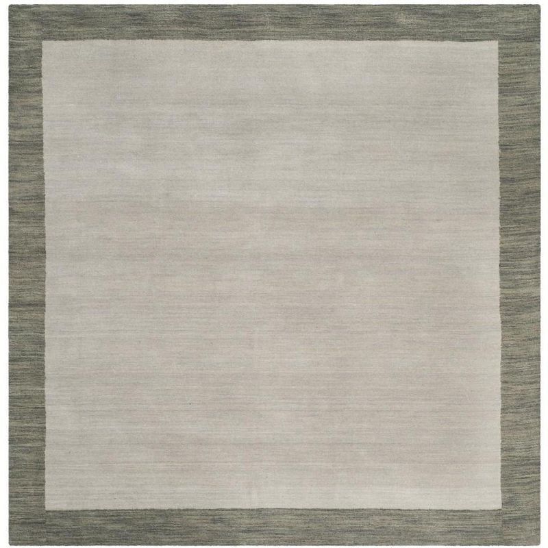 Himalaya Light Grey and Dark Grey Wool Square Rug