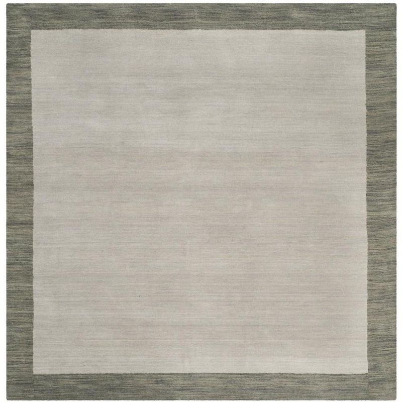 Himalaya Light and Dark Gray Hand-Knotted Wool Rug, 4' x 4'