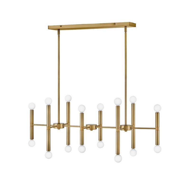 Mid-Century Modern Sputnik 16-Light Chandelier in Lacquered Brass