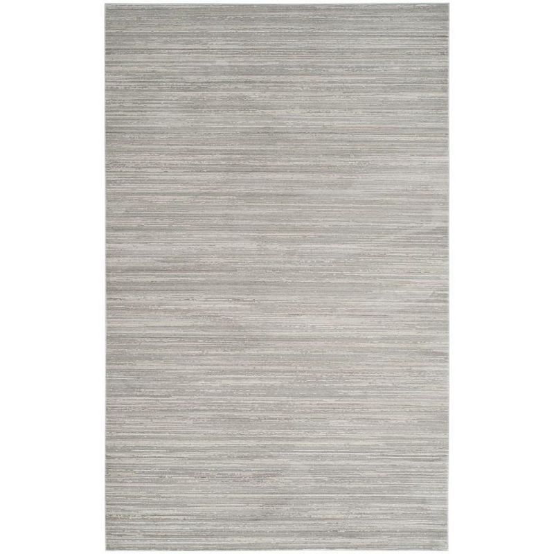 Gray Abstract 4' x 6' Synthetic Reversible Area Rug