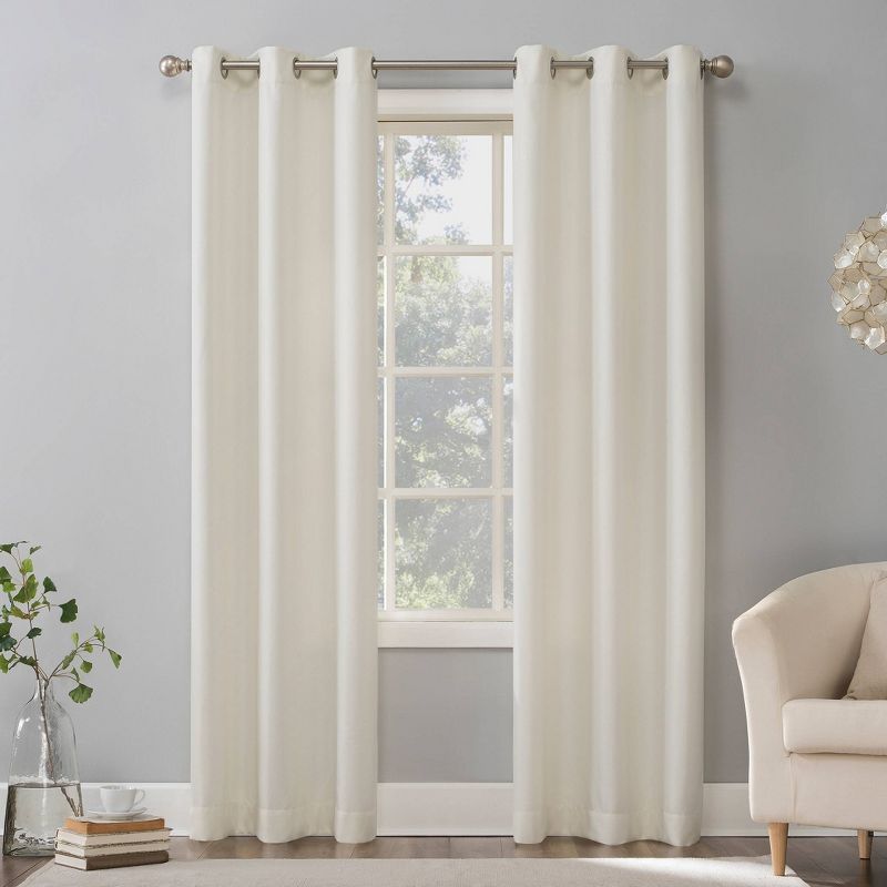 Ivory Sheer Polyester Grommet Window Panel 84"x40"