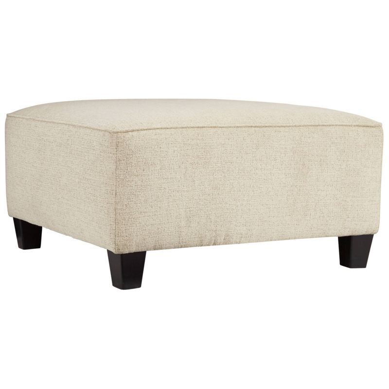 Contemporary Beige Chenille Oversized Footstool 39"x39"