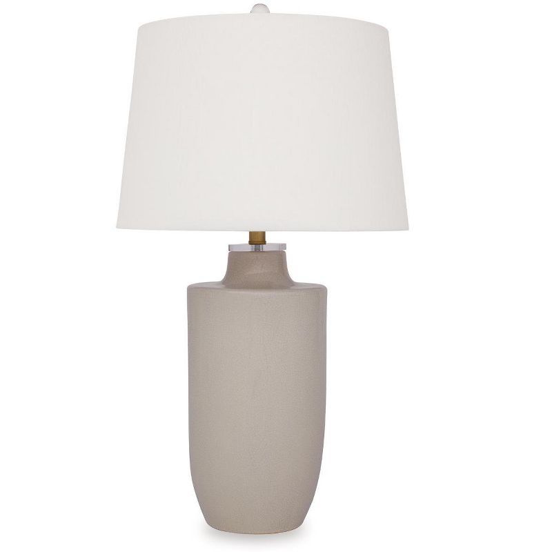 Cylener Off-White Ceramic Table Lamp with 3-Way Switch