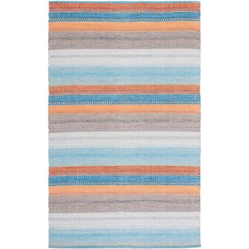 Coastal Charm Handwoven Gray Wool & Cotton 3'x5' Area Rug