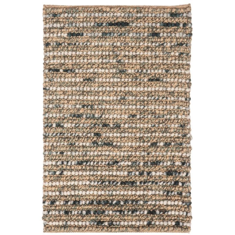 Hand-Knotted Blue and Multicolor Wool Area Rug