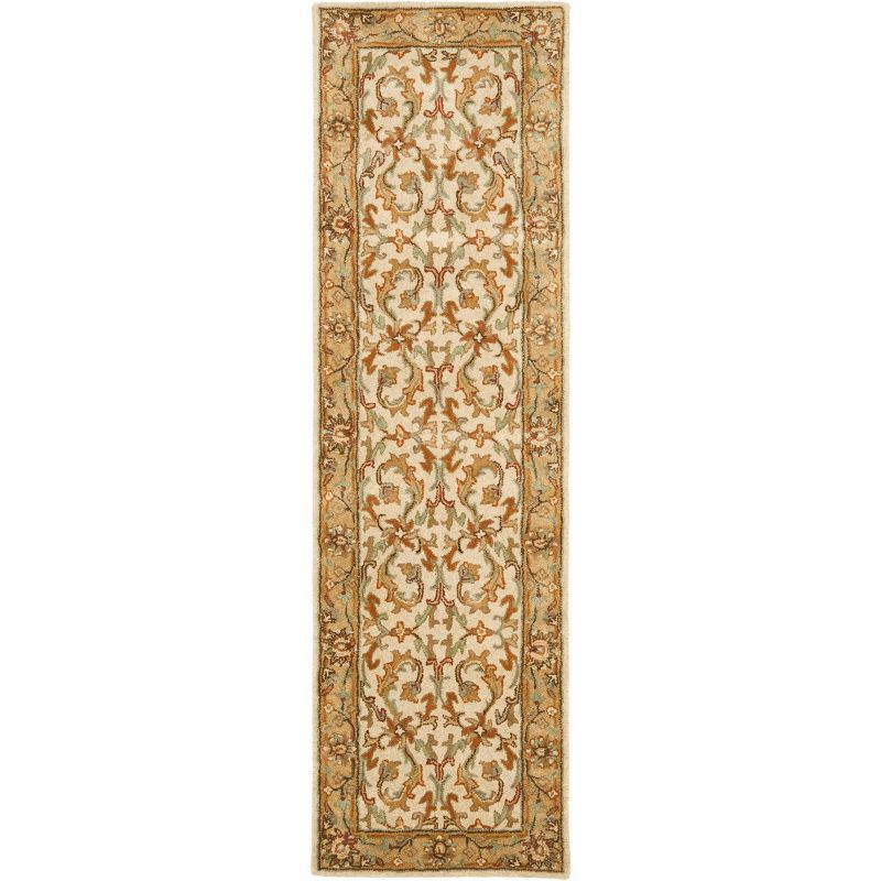 Ivory and Gold Hand-Tufted Wool Runner Rug