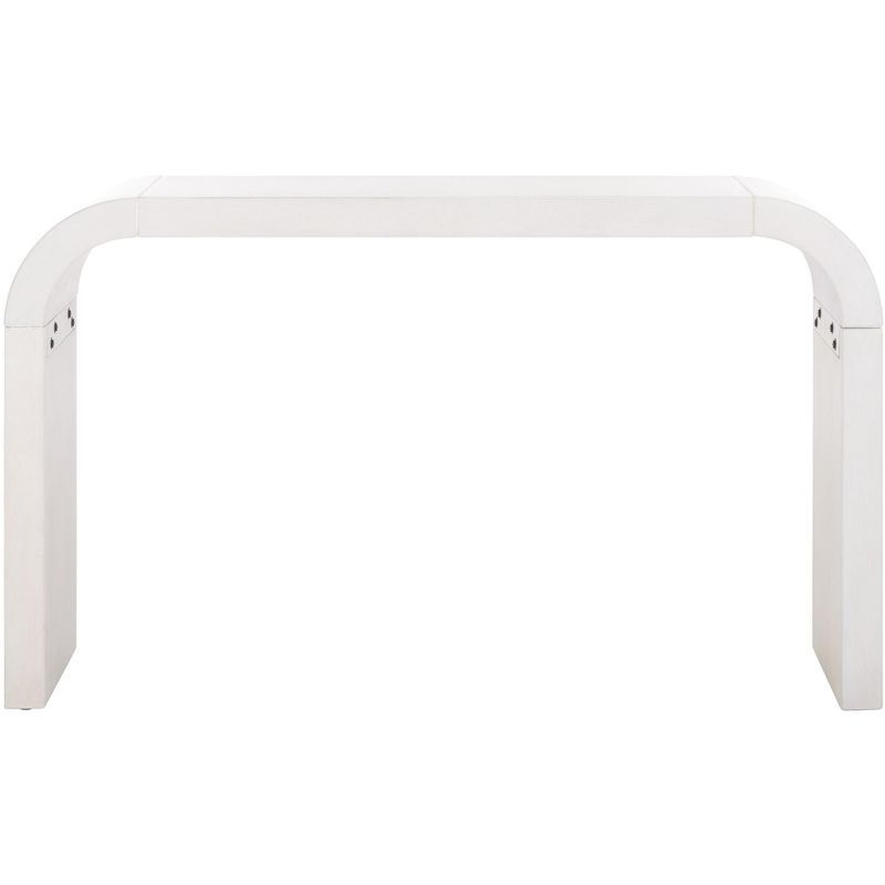 White Washed Minimalist Wood Console Table