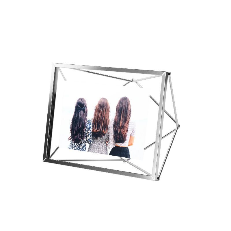 Chrome Geometric Floating Photo Frame 4" x 6"